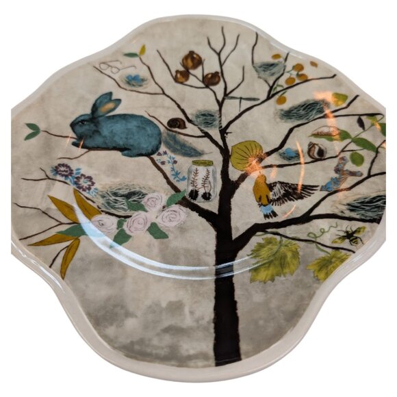 Anthropologie Rebecca Rebouche Curious Deciduous "A Rabbit Named Renee" Plate - Picture 3 of 3